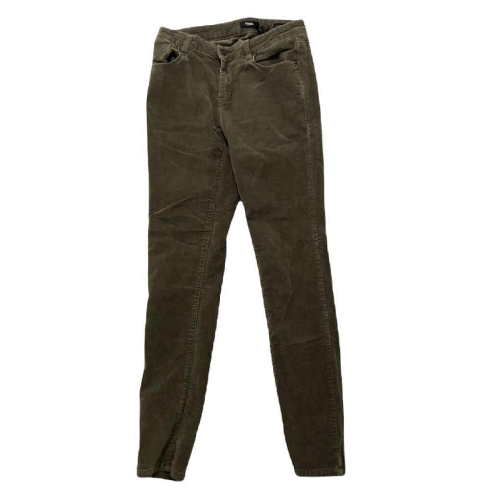 Kensie Jeans Women's Size 4/27 Knockout Skinny Pant Green Corduroy‎ Mid Rise